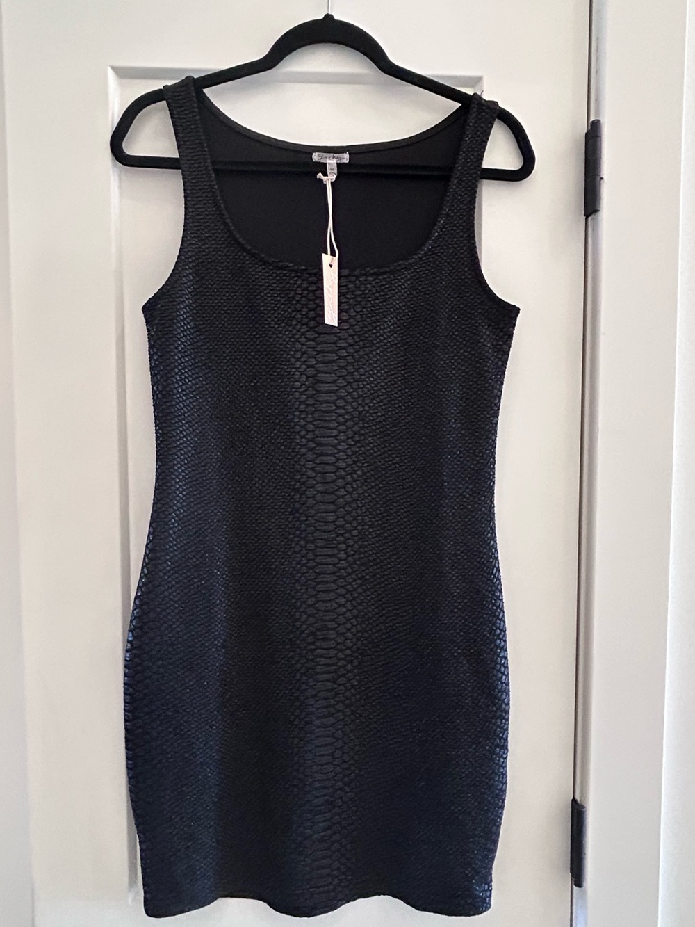 Black Snakeskin Bodycon Dress medium new with tags